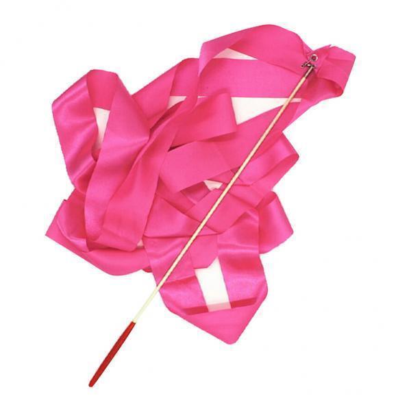 4X Dance Ribbon Gym Rhythmic Art Gymnastic Streamer Twirling Rod Rose Red