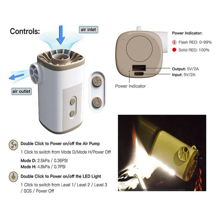 Bơm hơi sạc điện đa năng CampingLife Air Pump AP001 Pro - Home and Garden
