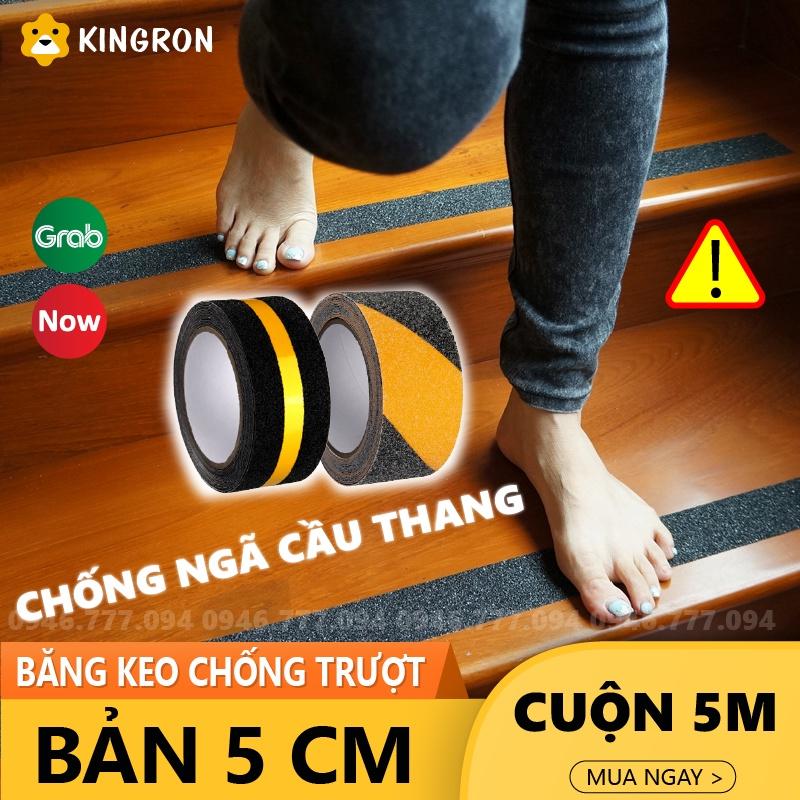 Băng dính nhám chống trượt ngã  Băng keo dán cầu thang KINGRON chống trơn trượt dán bậc cửa ra vào, bảo vệ bé