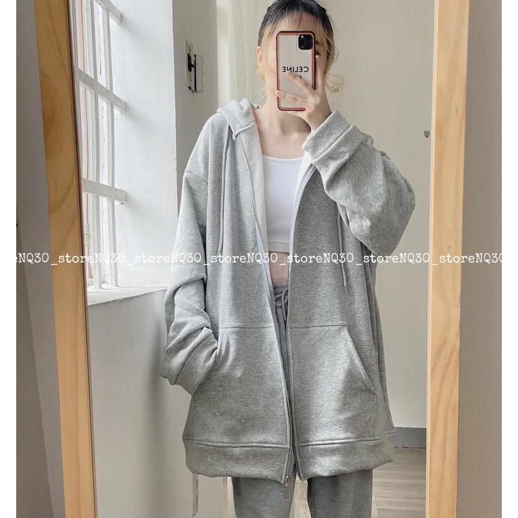 Hình ảnh Áo Khoác Nỉ Hoodie Zip Form Rộng Nam Nữ Unisex