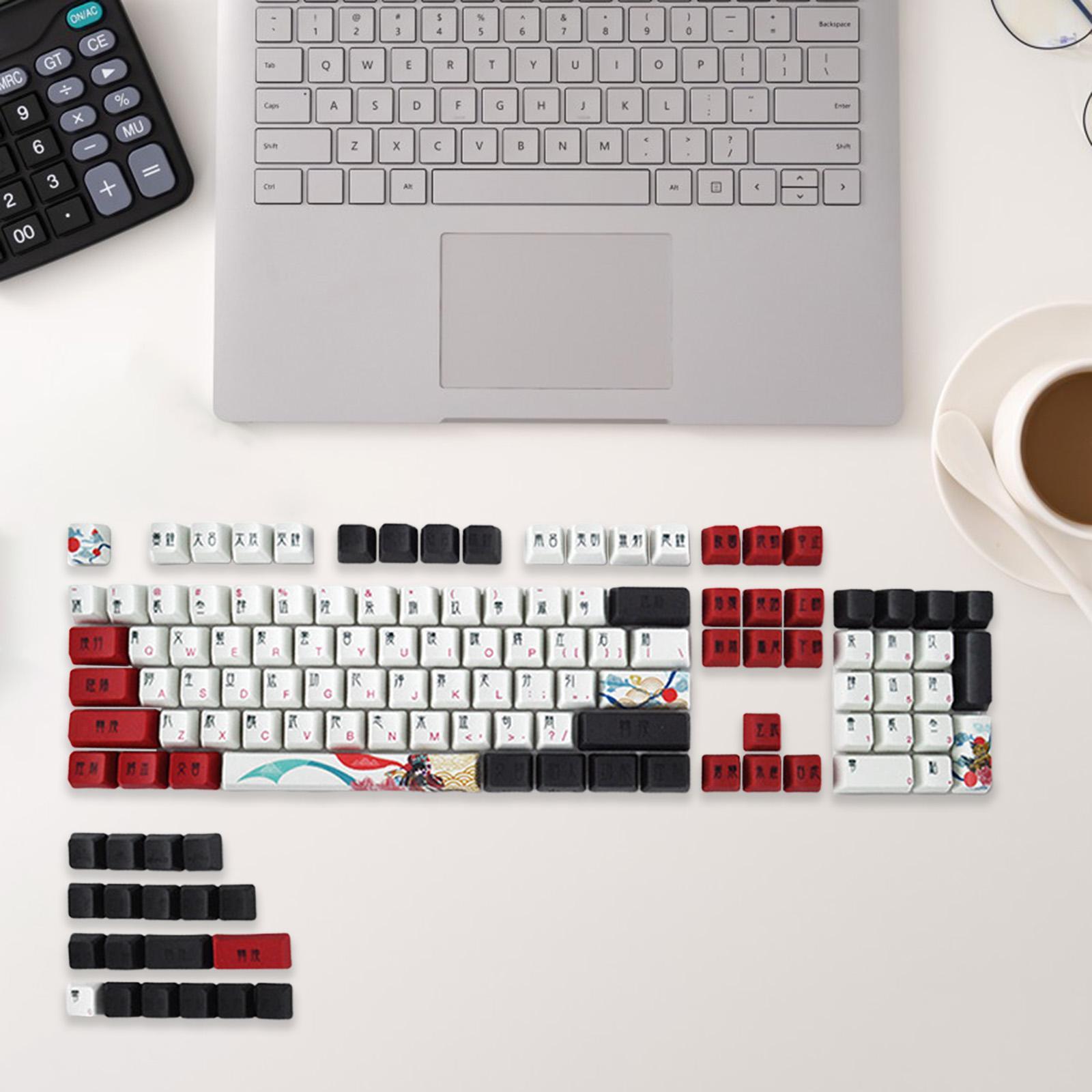 123 Keys PBT Key Caps for 61 64 68 87 96 98 108 Dye Sublimation