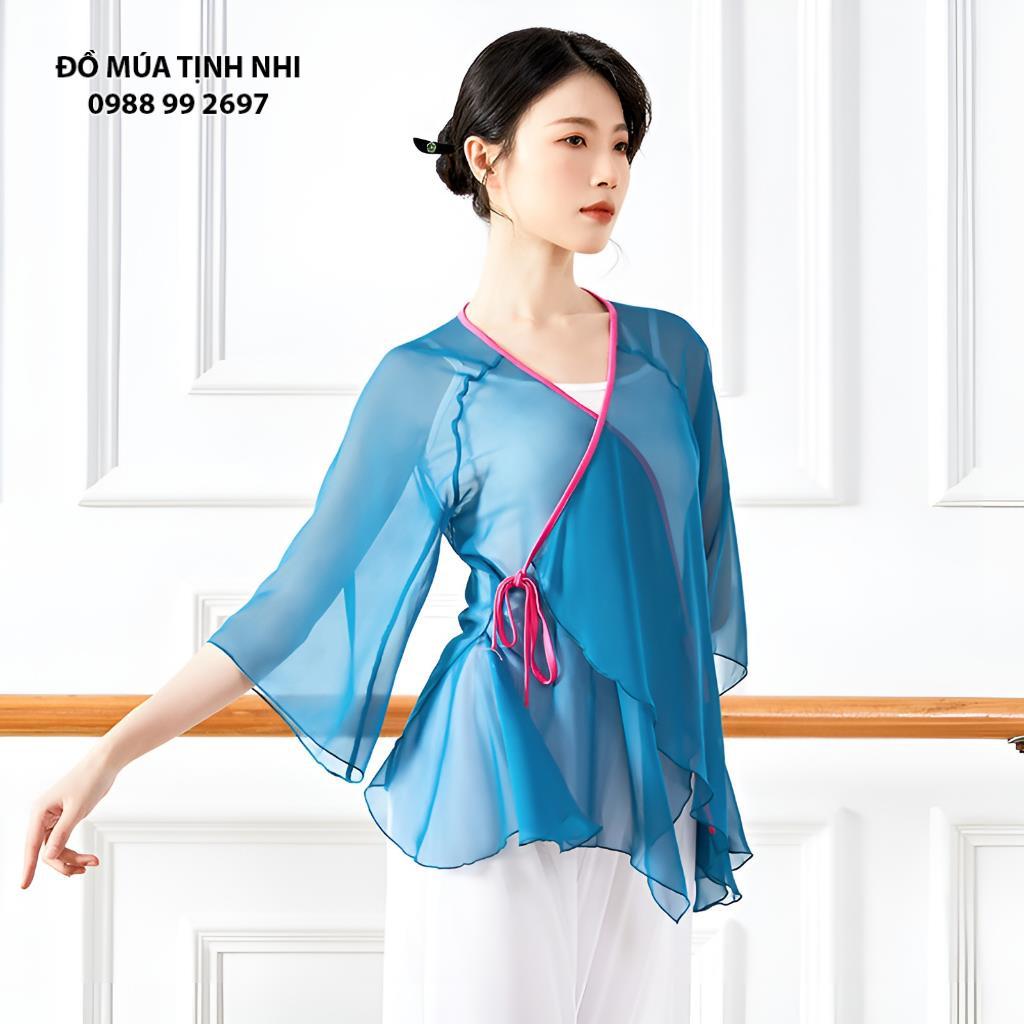 Áo múa cổ trang | Trang phục múa dân gian, múa đương đại xẻ tà buộc dây A131 - Đồ Múa Tịnh Nhi