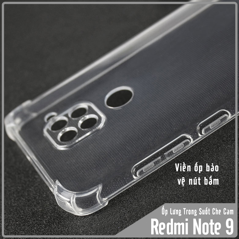 Ốp lưng cho Xiaomi Redmi Note 9 - Redmi 10X 4G TPU Trong Suốt Che Cam