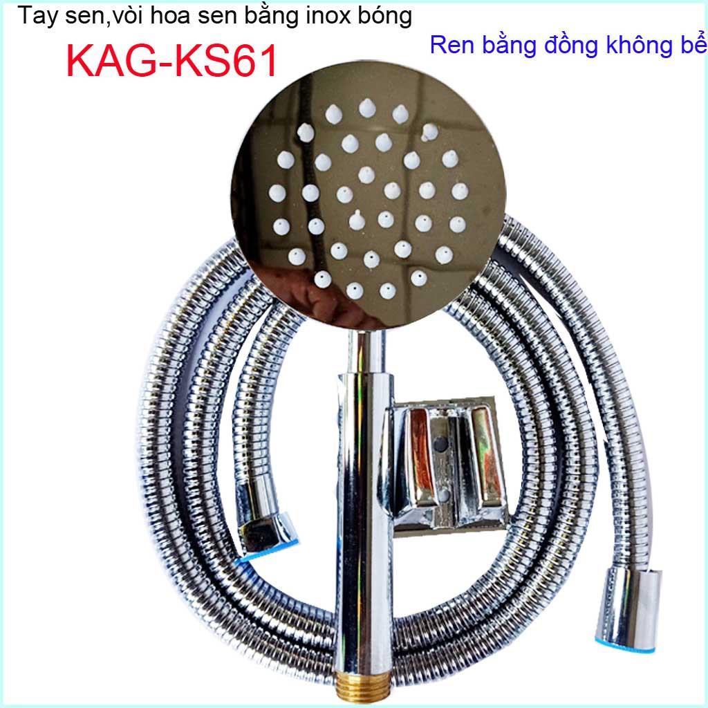 Vòi sen tắm Inox 304, vòi sen nóng lạnh, vòi hoa sen KAG-KS61