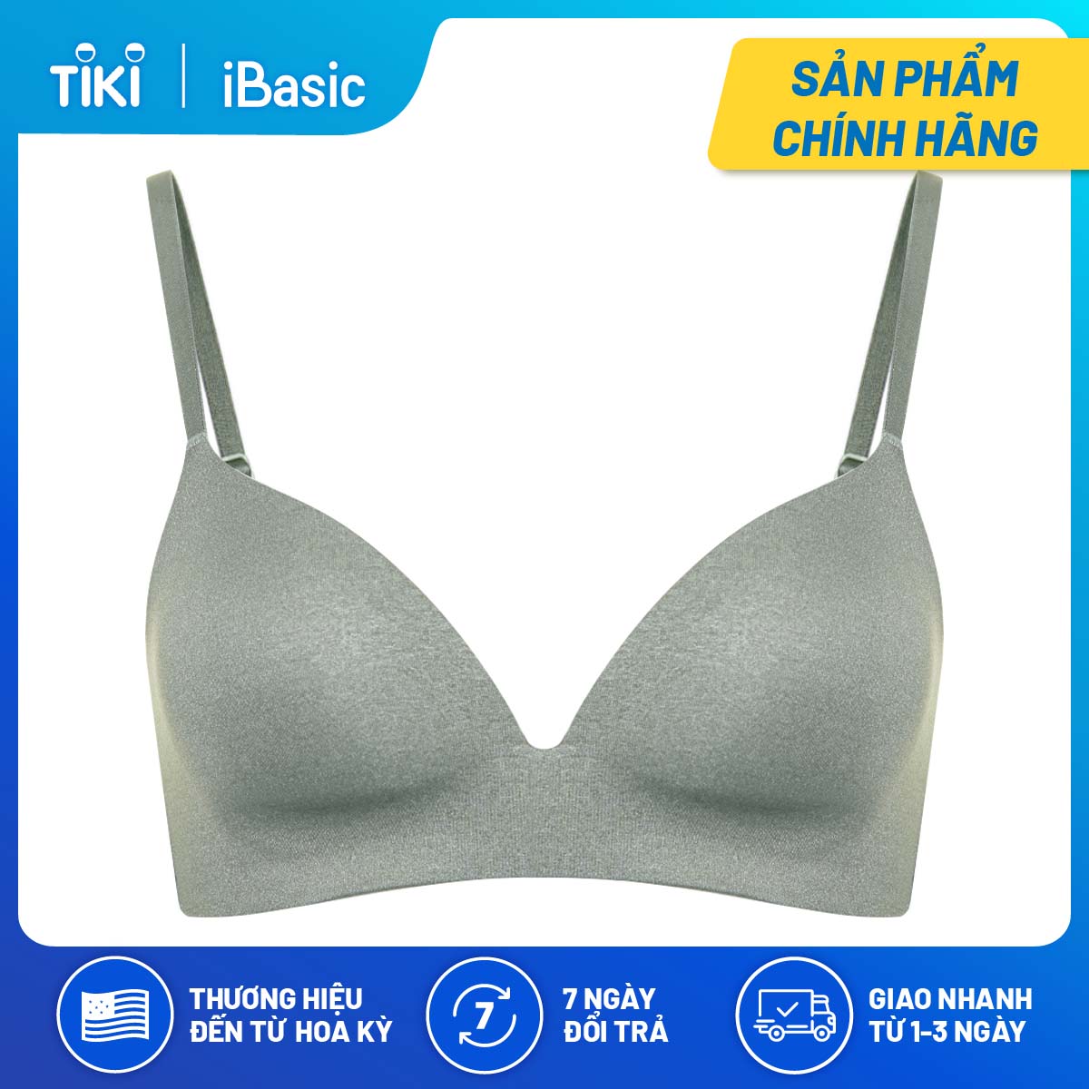 Áo ngực mút mỏng không đường may phối ren T-Shirt iBasic BRAW061
