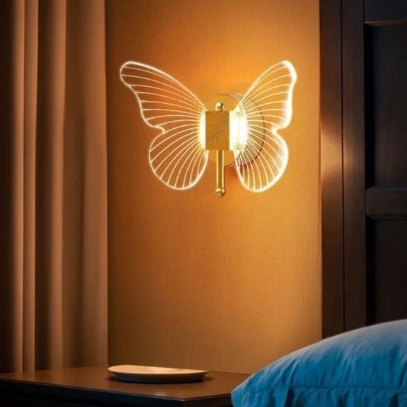 Đèn tường LED FASIO hình con bướm cao cấp trang trí nội thất hiện đại - 3 chế độ ánh sáng