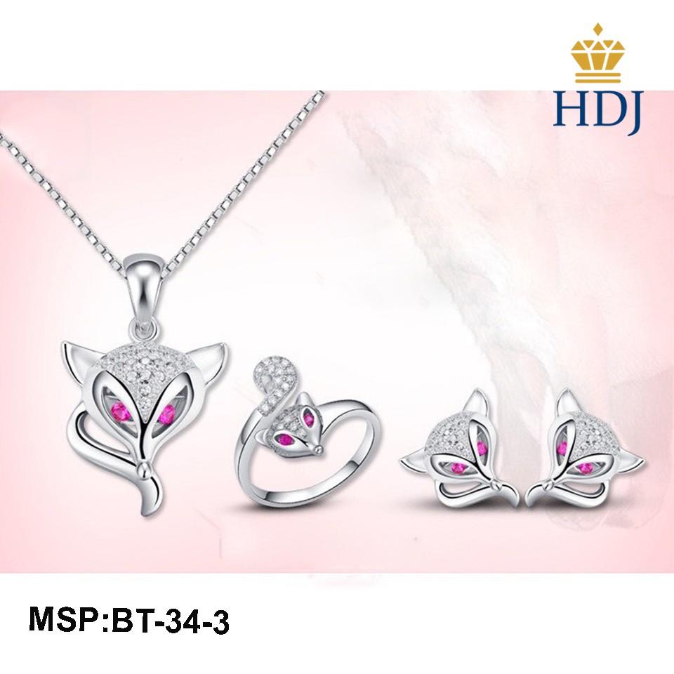 Bông tai bạc Ý 925 Hình Hồ ly quyến rũ trang sức HDJ mã BT-34-3