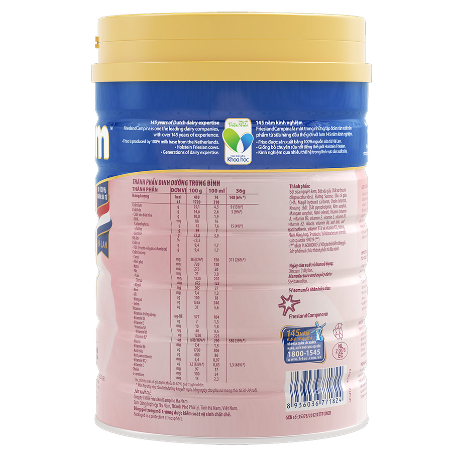 Sữa Bột Friso mum Gold Hương Vani