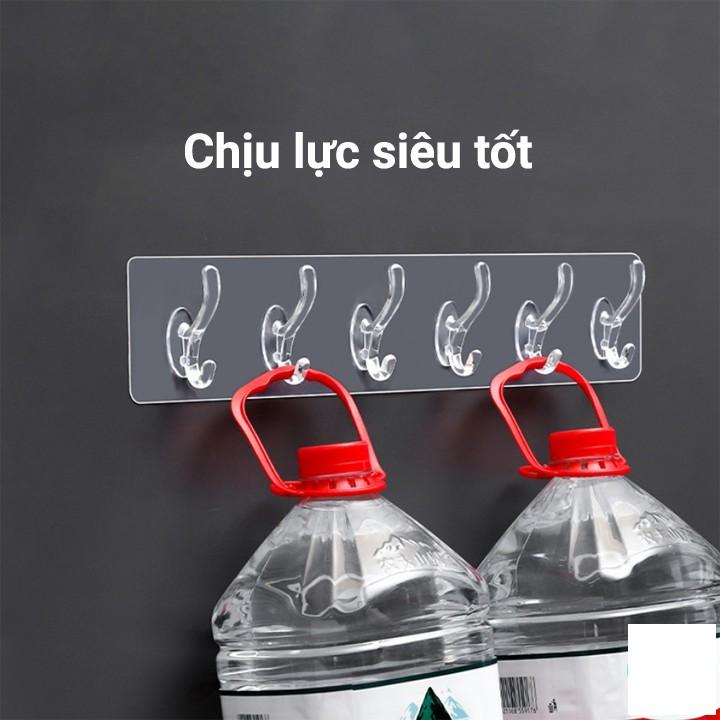 Móc Treo Quần Áo Dán Tường 6 Móc Chịu Lực Tốt