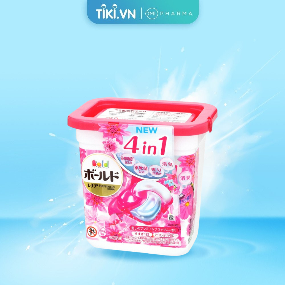 VIÊN GIẶT 4D GEL HỒNG HƯƠNG HOA DỊU NGỌT 12 VIÊN