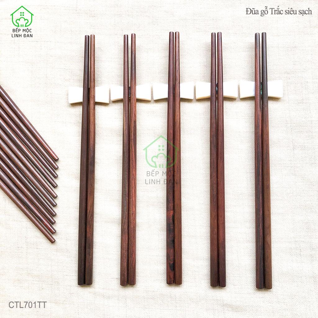 Đũa Gỗ Trắc Tự Nhiên Việt Nam Siêu Sạch HAHANCO Bộ 10 Đôi Tròn