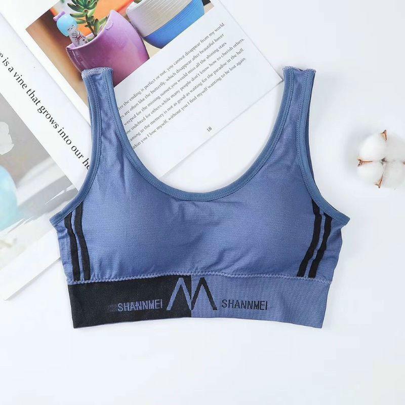 Áo bra M31, Bra thể thao phối sọc dáng croptop chất thun dệt thấm hút mồ hôi