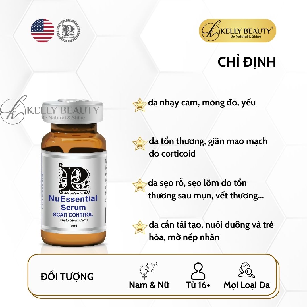Tế Bào Gốc Mibiti Prudente Scar Control – Làm Đầy Sẹo Lõm, Phục Hồi Da Mỏng Yếu; Trẻ Hóa Da - Kelly Beauty