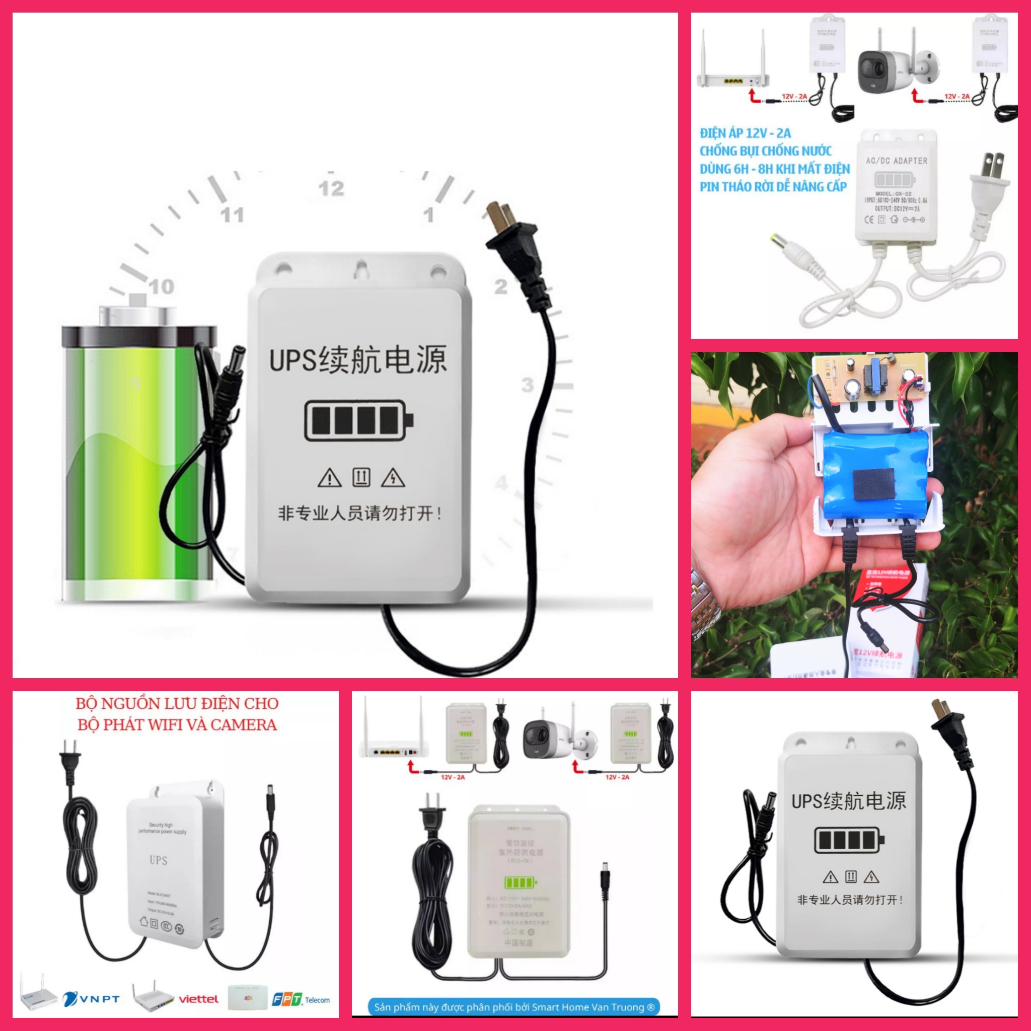 NGUỒN TÍCH ĐIỆN LƯU TRỮ ĐIỆN DỰ PHÒNG MẤT ĐIỆN WIFI KAMERA TỰ ĐỘNG SẠC