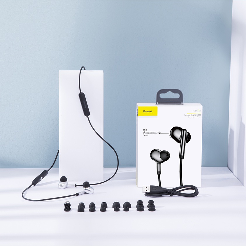 Tai nghe Earphone thể thao Bluetooth kháng nước IPx5 hiệu Baseus Encok S30 trang bị Blueooth 5.0 âm thanh Hifi nghe nhạc liên tục 7h - Hàng chính hãng