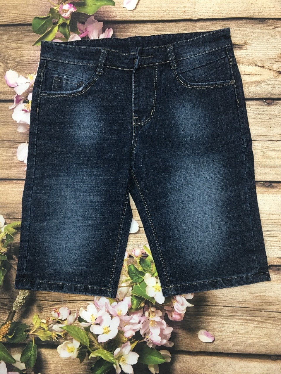 Quần short jean nam body co giãn vải nhập