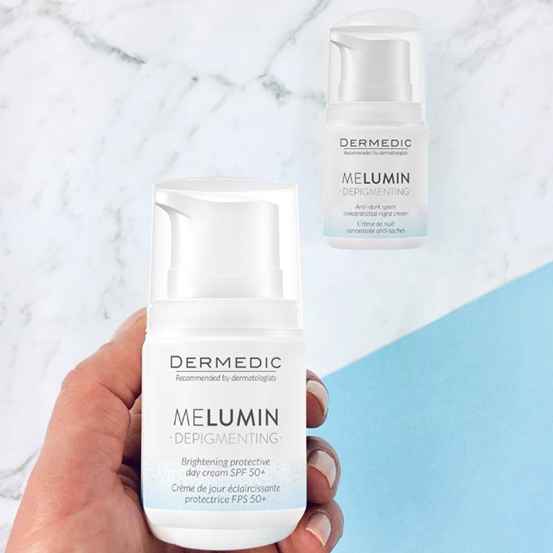 Kem Melumin Brightening Protective Day Cream SPF 50+ Dermedic - Làm sáng da kết hợp chống nắng 55g