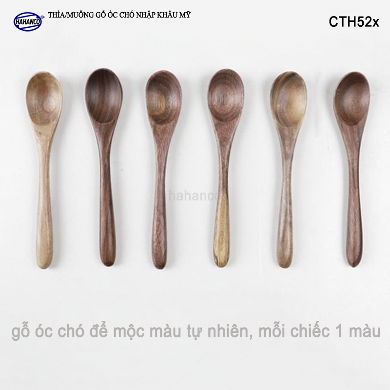 Thìa/Muỗng ăn súp gỗ Óc Chó CTH524 - Phụ kiện thìa gỗ vừa sử dụng chụp ảnh hoặc decor trang trí cho nhà hàng, món ăn