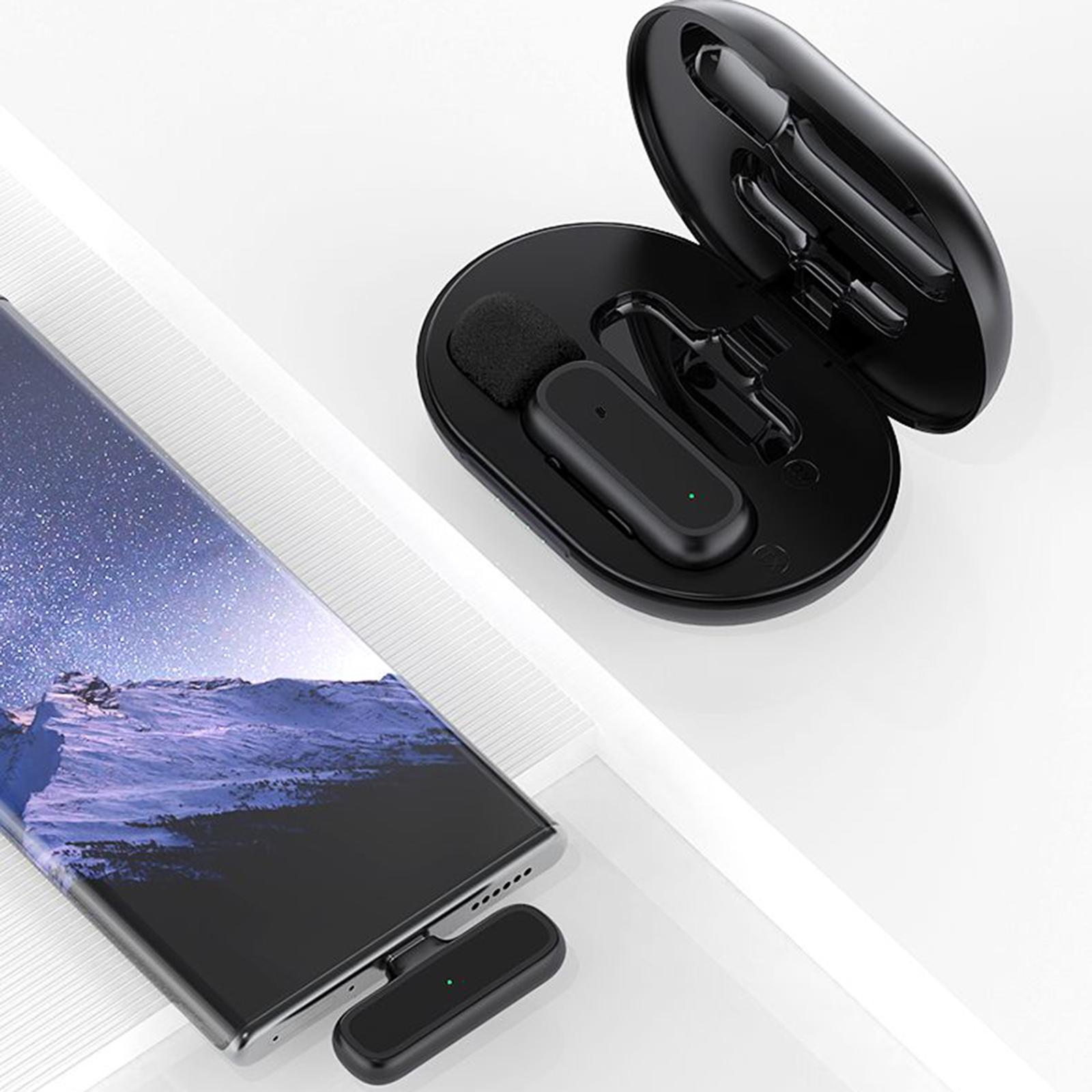 Wireless Lavalier Microphone Type C with Charging Box Clip On