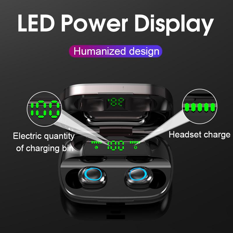 S11 TWS LED Bluetooth Tai Nghe Nhét Tai Không Dây Cảm Ứng Điều Khiển Tai Nghe Nhét Tai 3500MAh Thể Thao Chống Thấm Nước Tai Nghe 8D Âm Thanh Stereo Tai Nghe