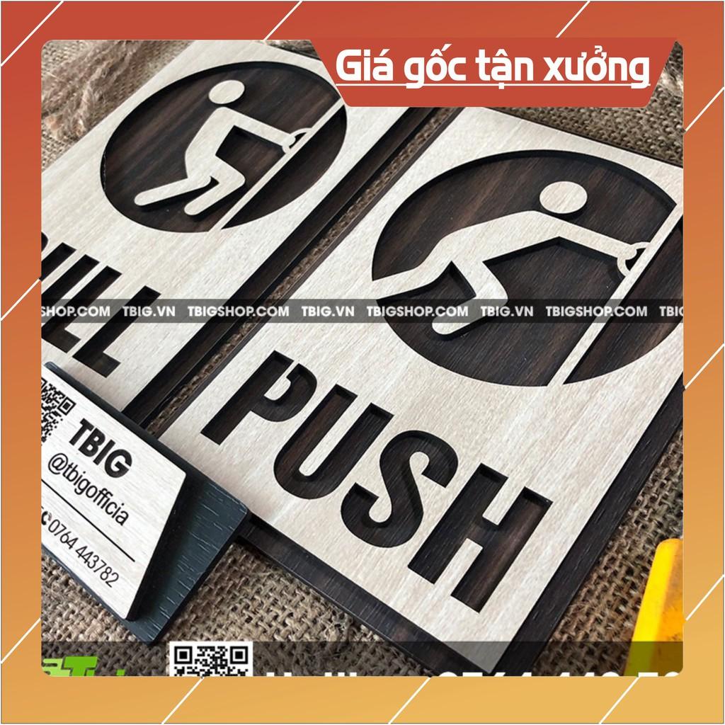 Bảng gỗ Pull Push gắn cửa bằng keo 2 mặt