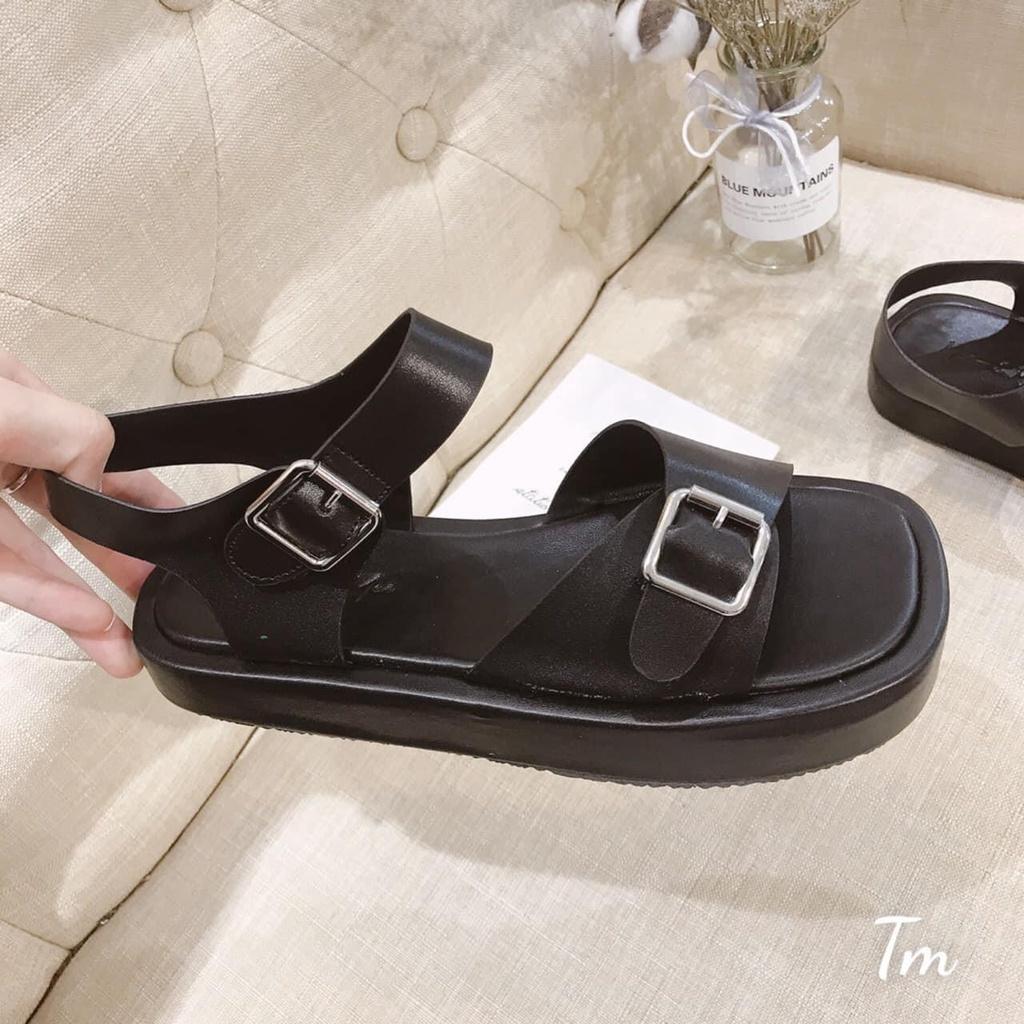 Sandal xuồng học sinh quai ngang đai, dép đế xuồng ,giày nữ bánh mì ULZZANG, kiểu dáng hàn quốc