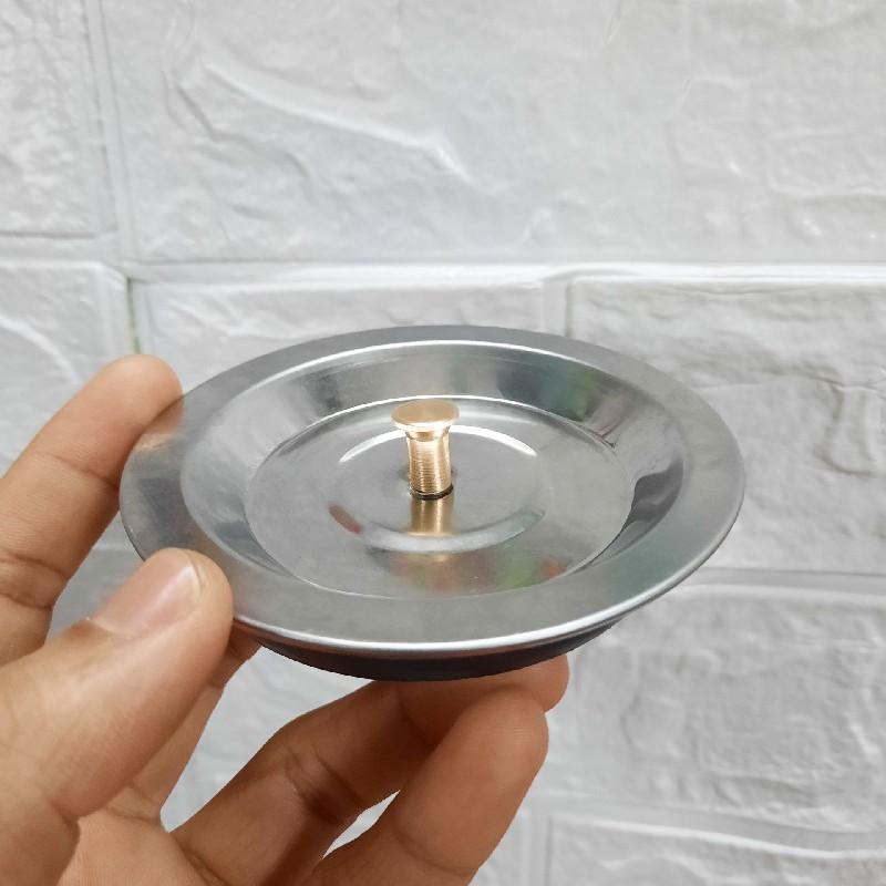 Bộ giỏ lọc và nắp chặn rác bồn rửa chén bằng inox