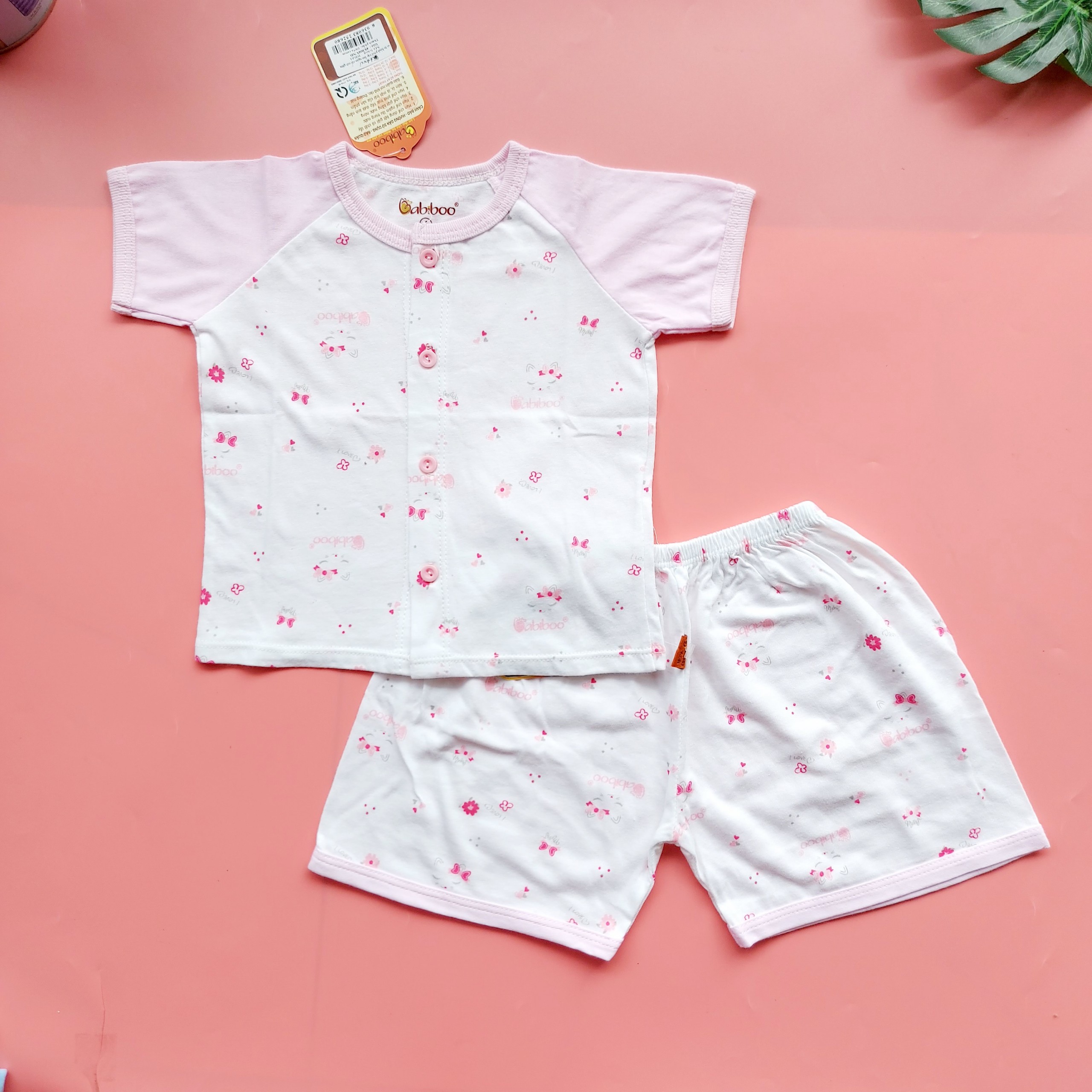 Bộ sơ sinh cộc tay ragan họa tiết xinh xắn cho bé yêu