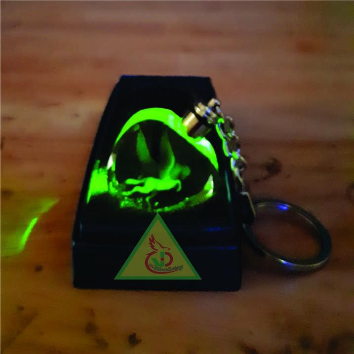 Móc khóa pha lê phát sáng khắc Hình Ngựa Bay 3D_Quà tặng