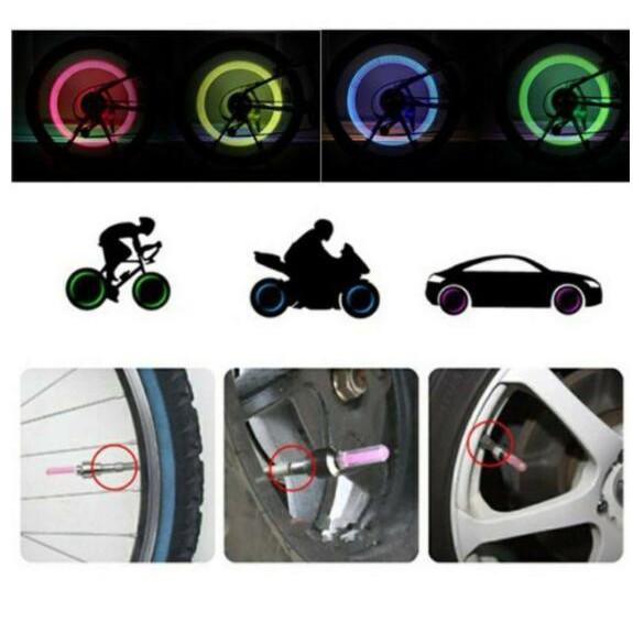 Bộ 1/2 Đèn Led Kevanly Gắn Van Bánh Xe Đạp / Mô Tô