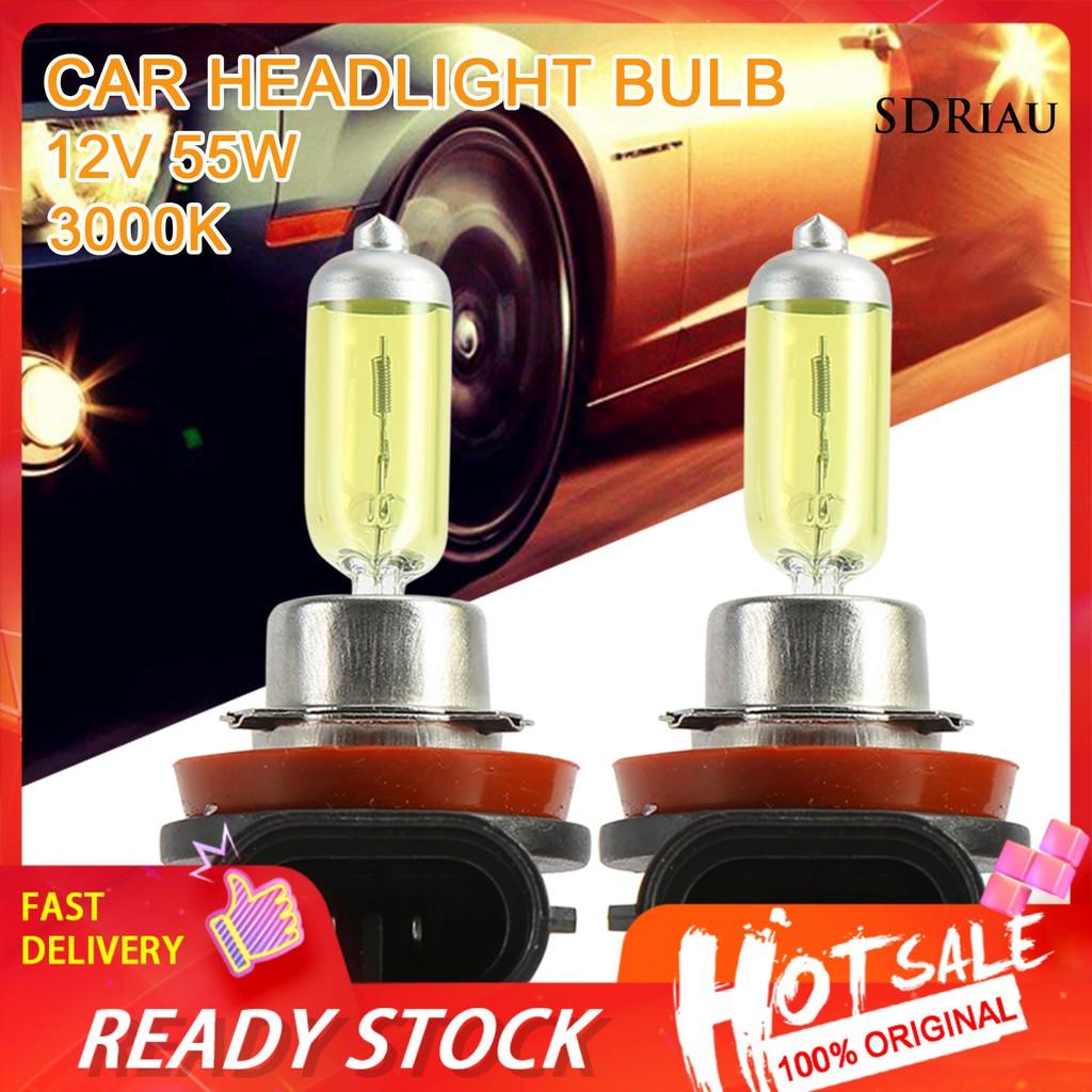 2 Bóng Đèn Halogen 12v 55w H11 3000k Thay Thế Cho Đèn Pha Xe Hơi