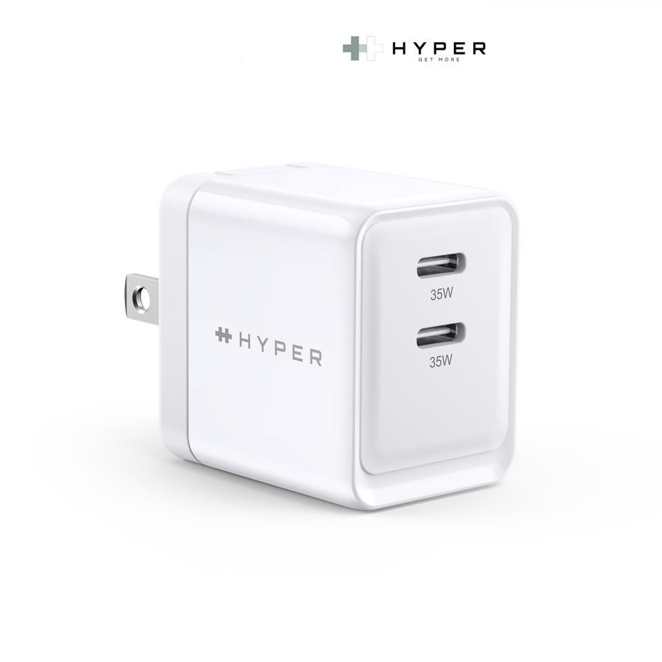 Sạc Nhanh ip 14/13/12 Hyper Gan II DUAL USB-C PPS 33W / PD 35W HJG35NA Hàng Chính Hãng