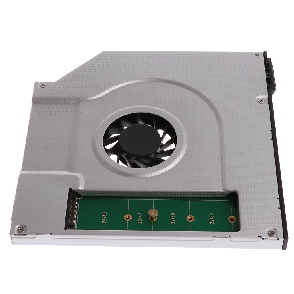 1Piece Laptop Internal Cooling Fan M.2 NGFF SSD Caddy Adapter 9.5mm SATA Drive Bay