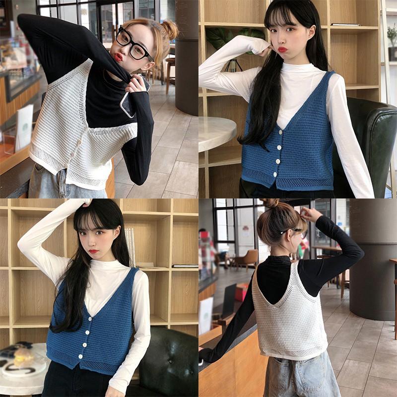 Áo Len Nữ Không Tay Dáng Rộng Thời Trang Dễ Phối