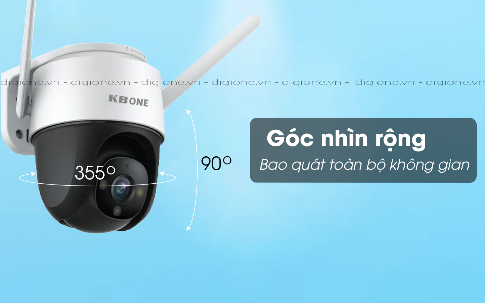 Camera wifi không dây ngoài trời có màu ban đêm, xoay 360 độ KBONE KN-S25F, S45F - Hàng chính hãng