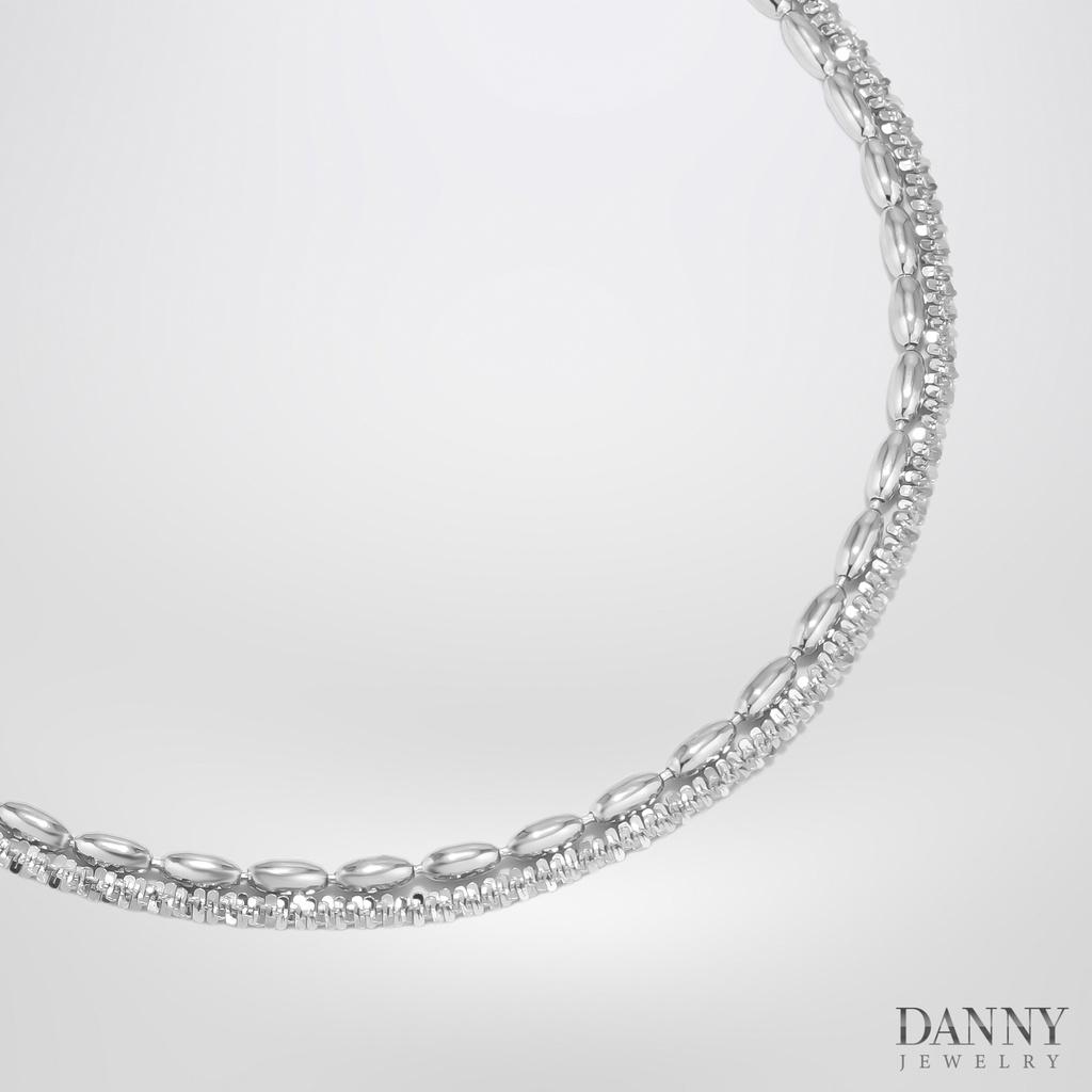 Lắc Chân Danny Jewelry Bạc 925 Xi Rhodium Hoạ tiết lấp lánh LACY171