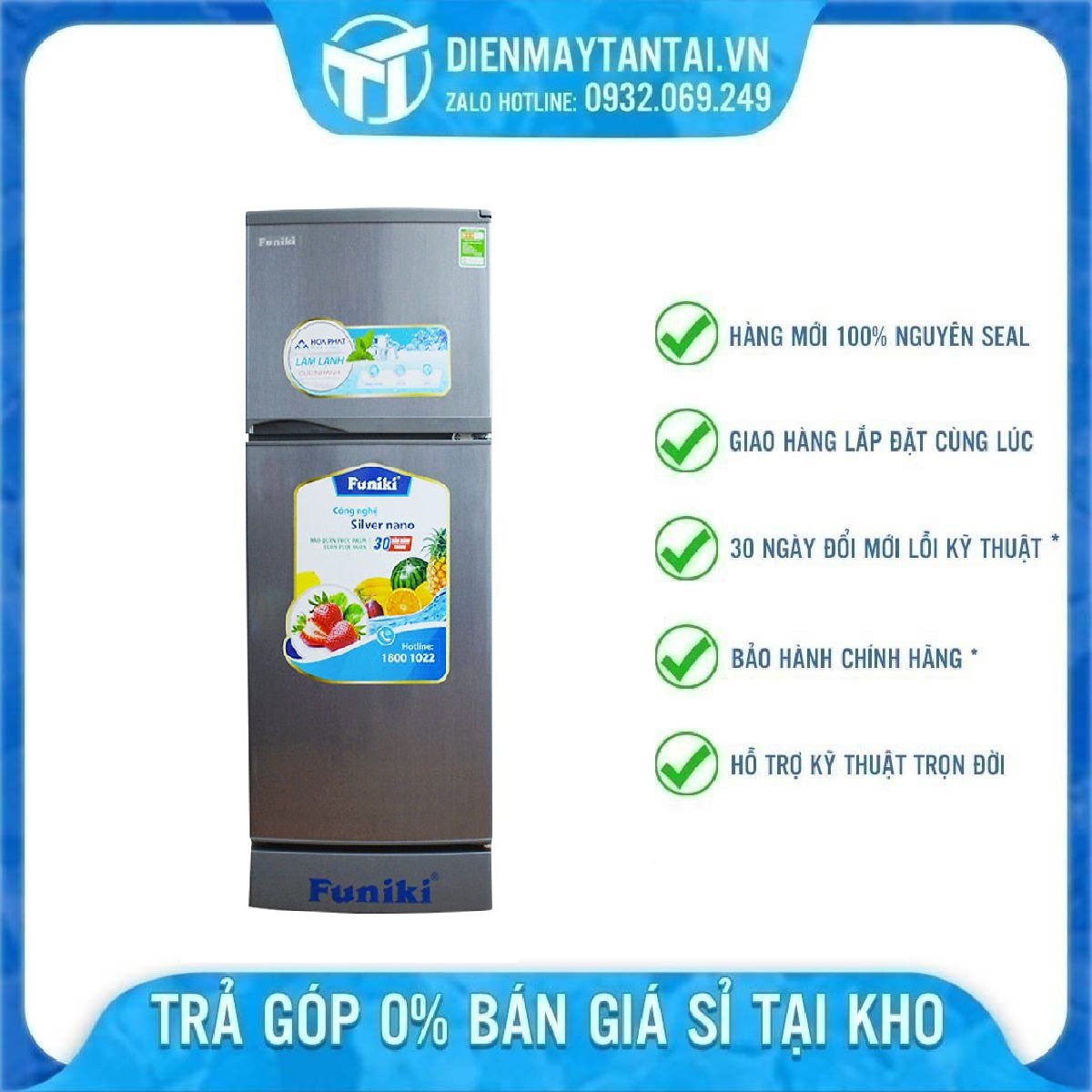 Tủ lạnh Funiki Hòa Phát FR 132CI 130 lít - Hàng chính hãng (Chỉ giao HCM)