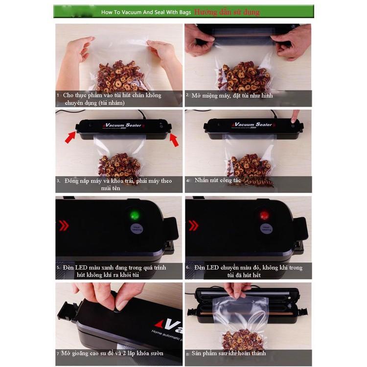 ️Tặng Kèm 10 Túi️Máy Hút Chân Không Thực Phẩm Vacuum Sealer kèm Hàn Miệng Túi