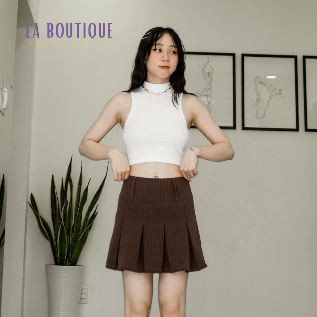 Áo cổ lọ sát nách khoét sâu thun Borip 4 chiều cao cấp La Boutique