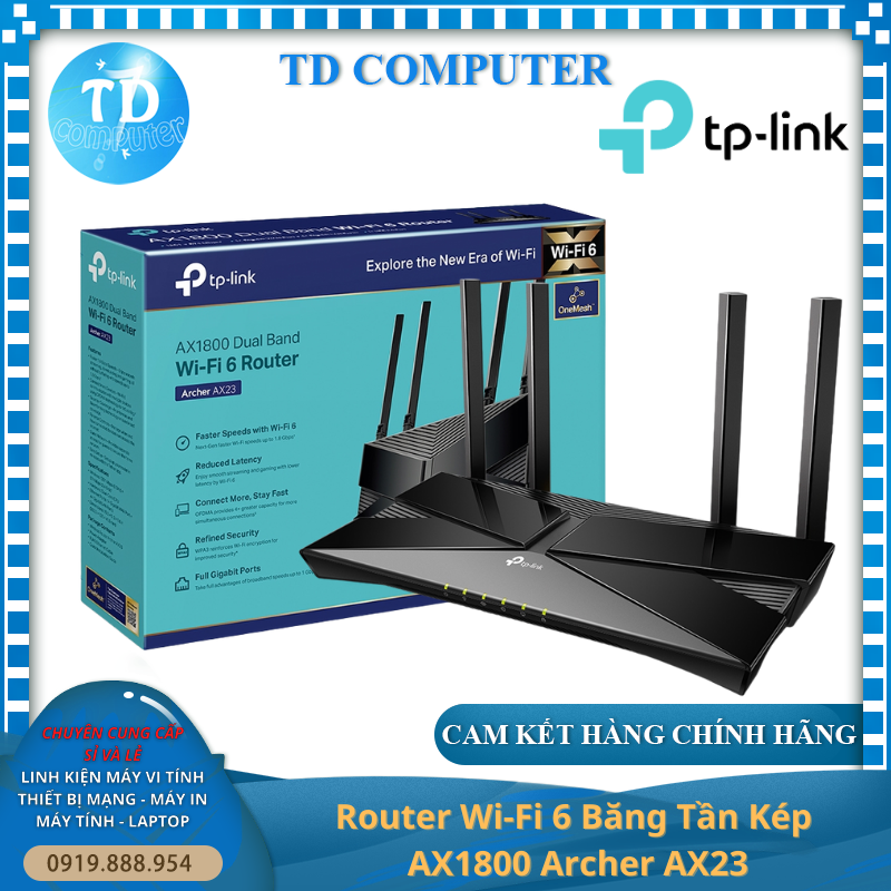 Router Wi-Fi 6 Băng Tần Kép Archer AX23 AX1800 - Hàng chính hãng FPT phân phối