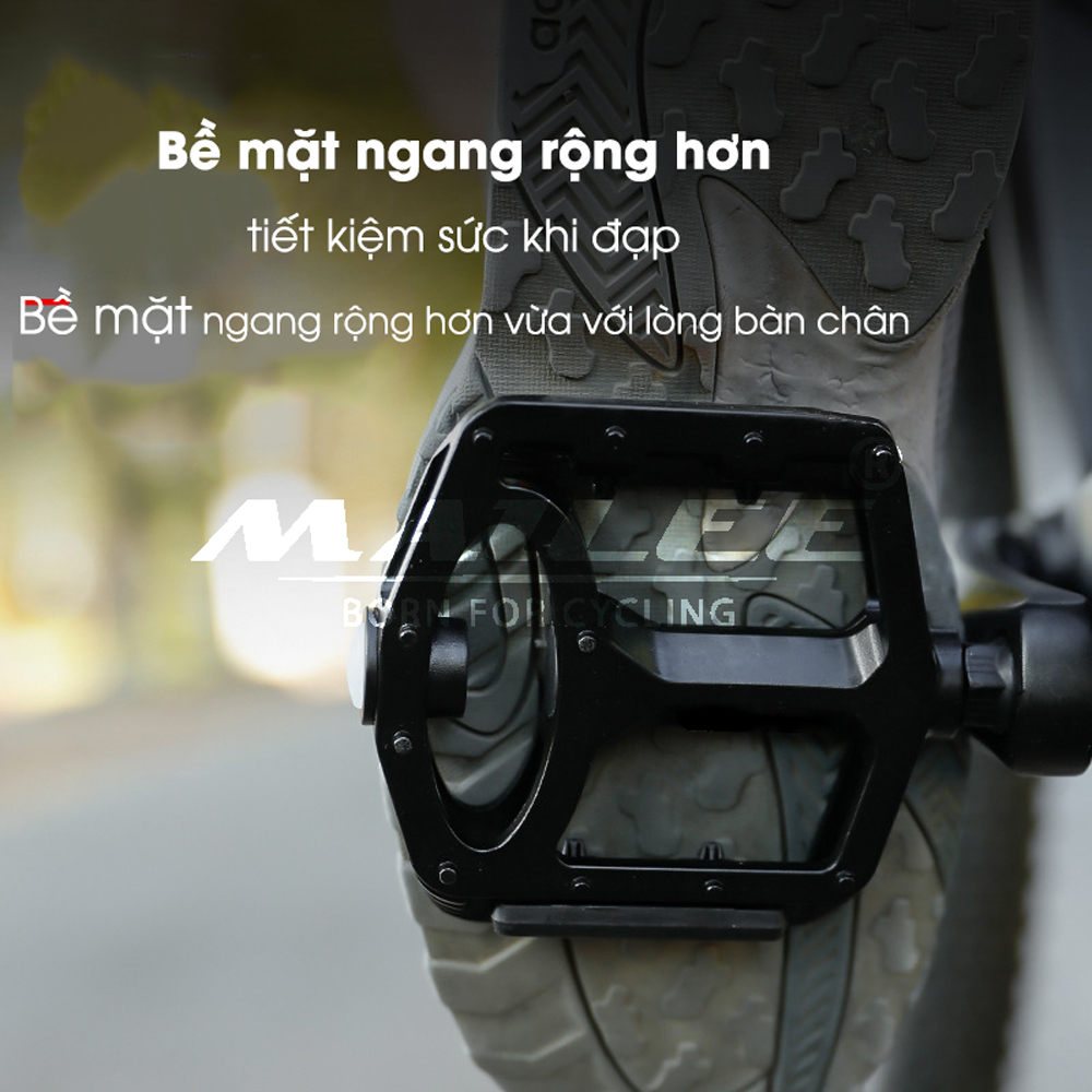 Bàn Đạp Pedan Xe Đạp Đường Trường Mai Lee B-829 Có Đèn LED, trục vòng bi DU đôi, Hợp Kim Nhôm, có đinh chống trượt - Mai Lee