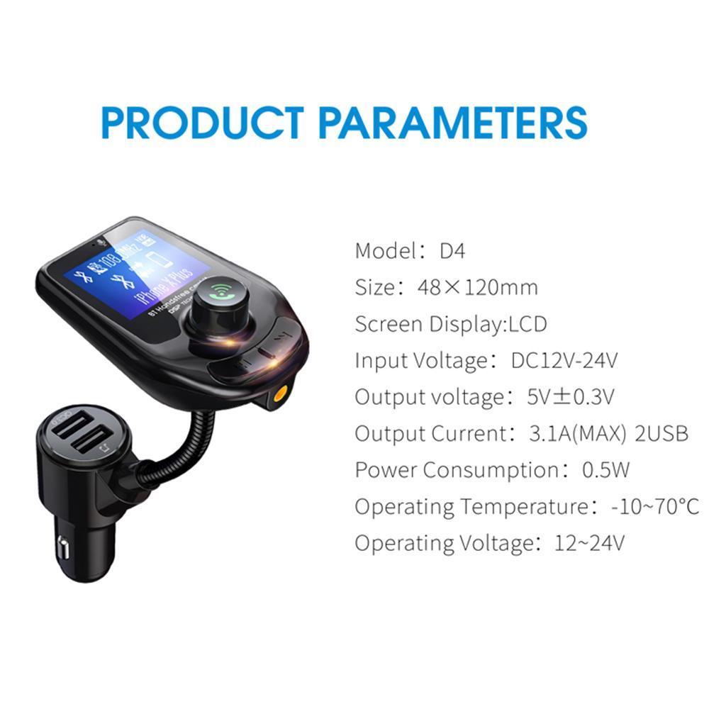 FM Bluetooth Car Radio Adapter Audio Players With Display From