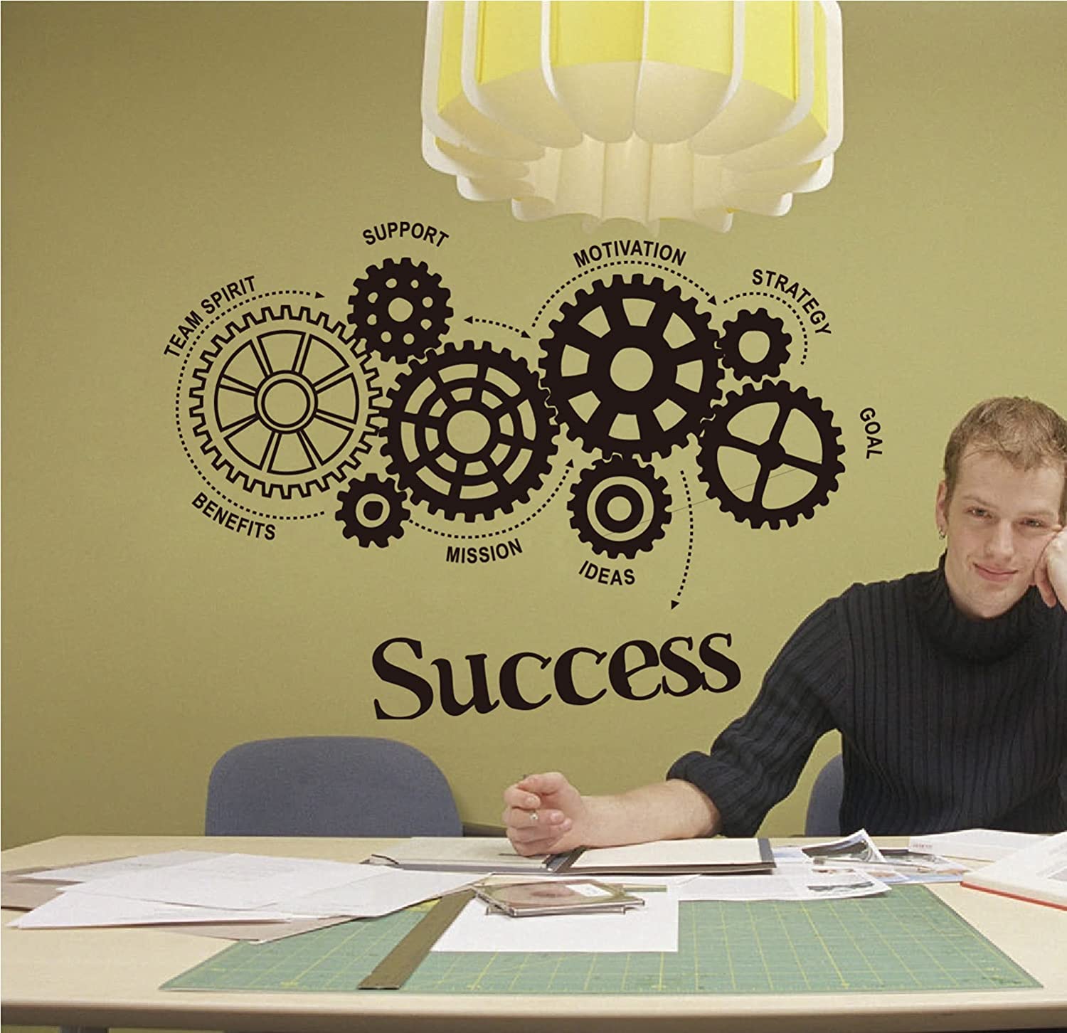 Decal Dán Trang Trí Góc Làm Việc, Dán Văn Phòng "SUCCESS" mẫu 3 - Decal Dán Tường Cao Cấp AmyShop
