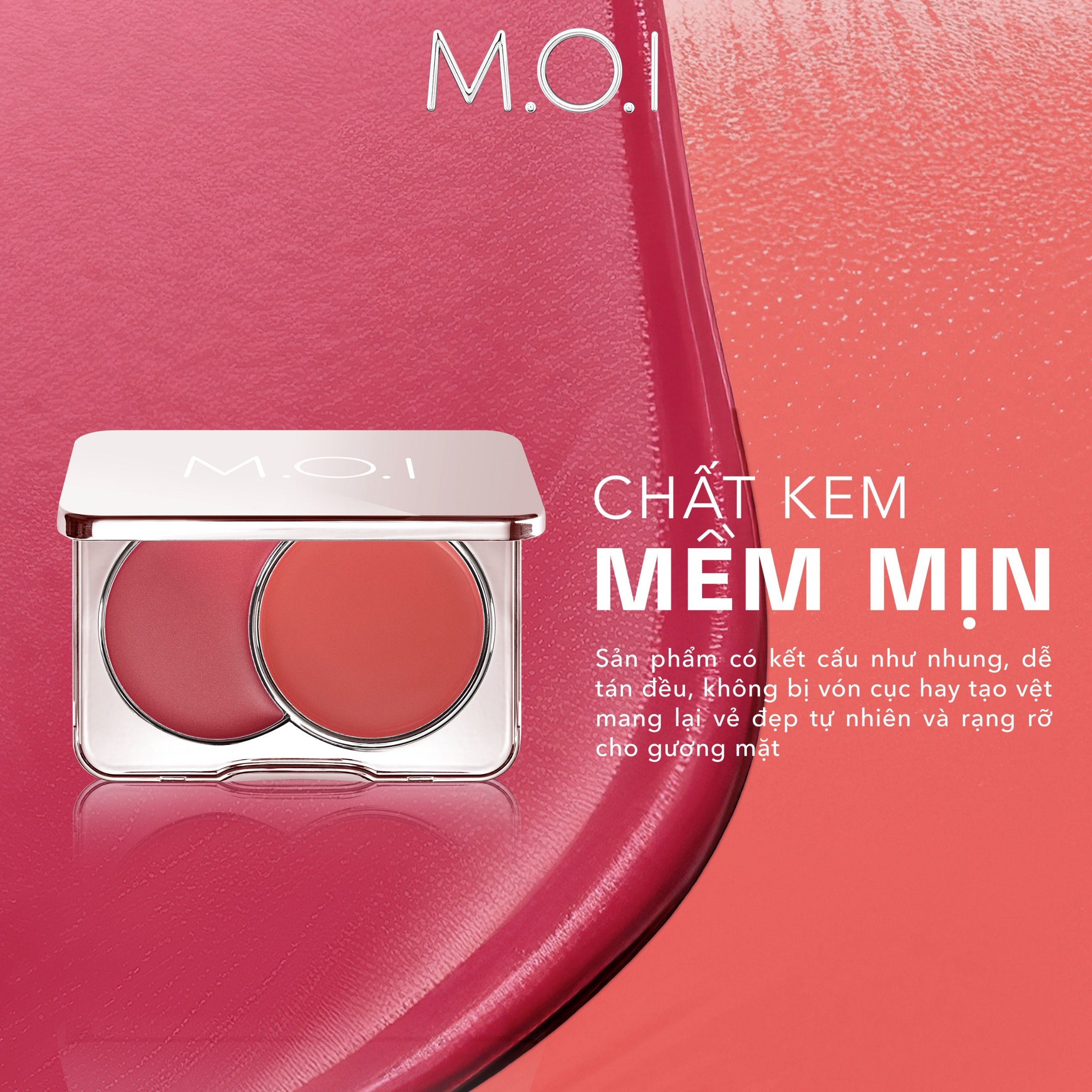 Bộ đôi M.O.I SON TINT LÌ NHẸ MÔI LÂU TRÔI 12H LOLLIPOPS - Matte Lasting Lip Tint - Lollipops và Má hồng kem 2 màu Dual Cream Blusher