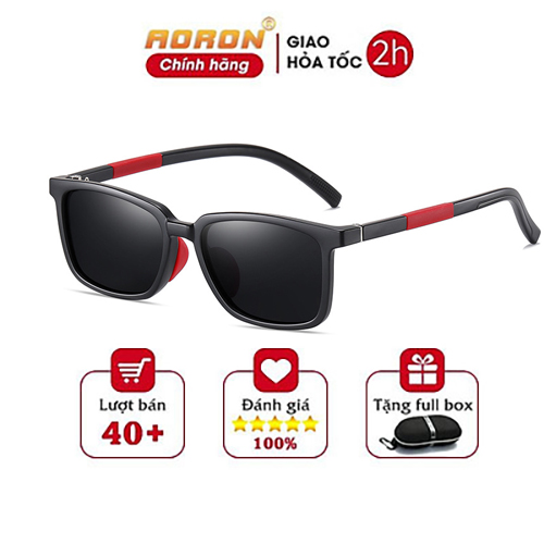 Kính Râm Cho Bé, Kính Trẻ Em Cho Bé Trai Bé Gái Chống Uv Bảo Vệ Mắt An Toàn Tuyệt Đối - Ak059 - Aoron - Gọng Đen Mắt Đen