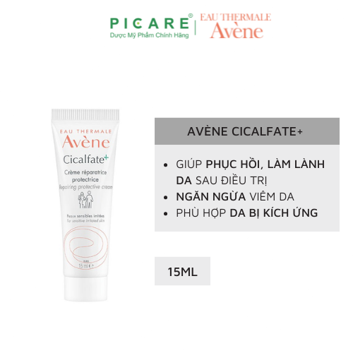 Kem Phục Hồi Da, Lành Sẹo, Chống Nhiễm Khuẩn Avène Cicalfate Cream 15Ml