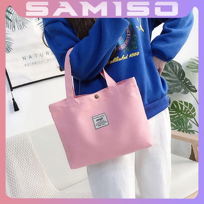 Túi tote vải canvas cỡ nhỏ đeo chéo trơn mềm đi học đẹp giá rẻ TT2