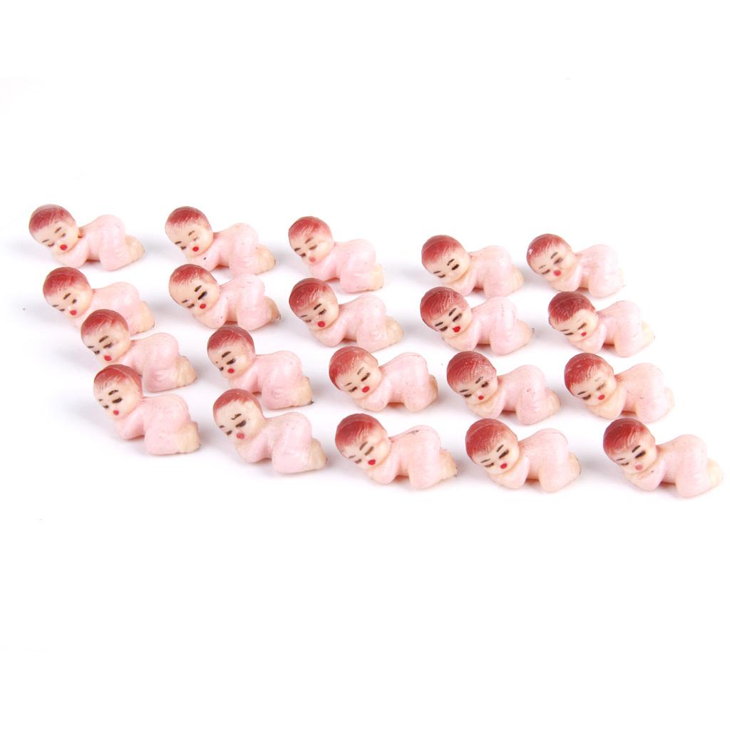 50x Cute Tiny Sleeping Boy Girl Baby Shower Favor Party Table Decor Pink