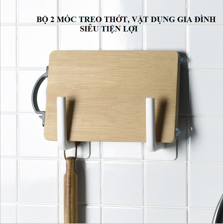 Bộ 2 móc treo thớt, nắp nồi, khăn giấy siêu tiện lợi, móc treo vật dụng gia đình, phòng tắm GD427-TreoThot (giao màu ngẫu nhiên)