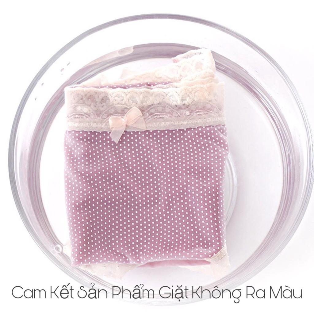 Quần Lót Cotton Màu Hồng Kháng Khuẩn Viền Ren Sang Trọng Co Giãn Thoải Mái Mainia Shop